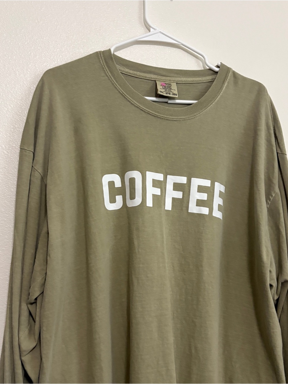 Women’s Comfort Colors COFFEE Olive Green Graphic Long sleeve 2XL - Picture 2 of 8